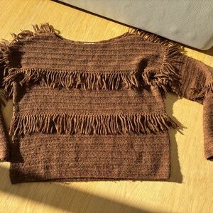 Ulla Johnson Fringed Brown Sweater